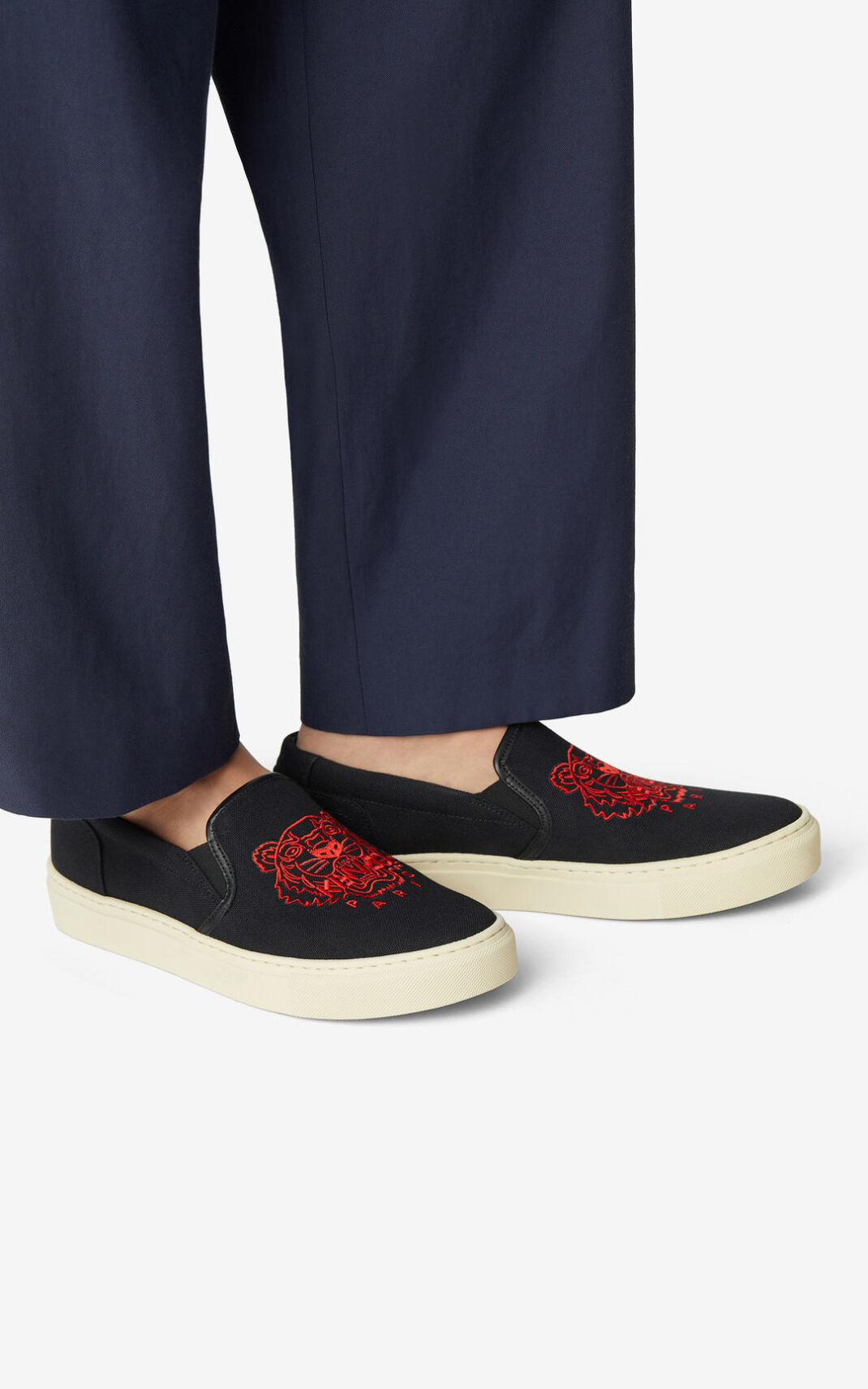 Kenzo K Skate Tiger laceless Spor Ayakkabı Bayan Siyah | 9641-BCPQL